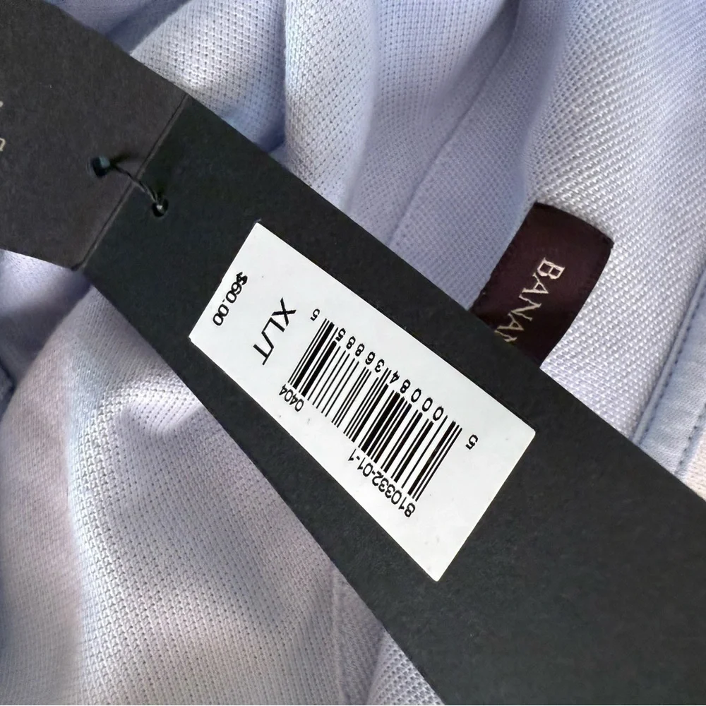 NWT Banana Republic Light Blue Pique Polo w/ White Collar - Size XLT